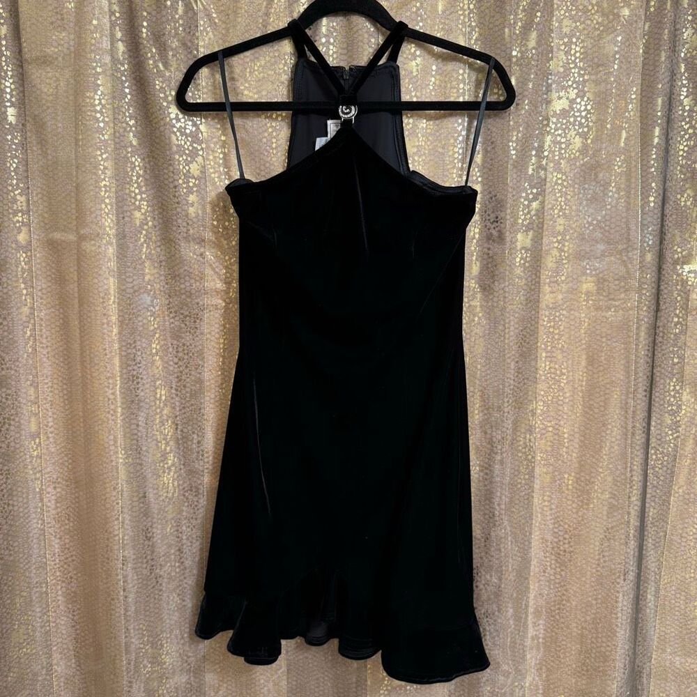 Jessica McClintock Gunne Sax Vintage 90's Black Velvet Mini Dress 5/6